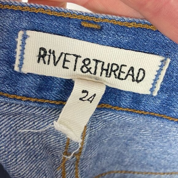 Madewell Rivet & Thread Straight Leg Premium Denim Jeans Size 24 Button Fly Jean - Picture 4 of 13